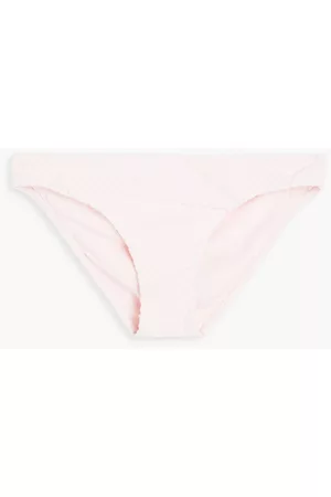 Seafolly Women Bikini Bottoms - Riviera stretch-seersucker low-rise bikini briefs - Pink