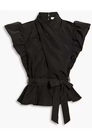 Derek Lam Women Tops - Wrap-effect cutout shell peplum top