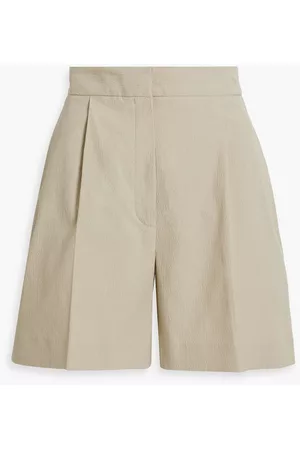 IRIS & INK Women Shorts - Marysia organic cotton-blend seersucker shorts - Neutral