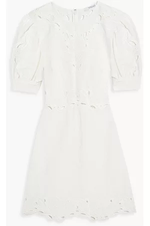 Derek Lam Women Dresses - Everett broderie anglaise linen and cotton-blend mini dress - White