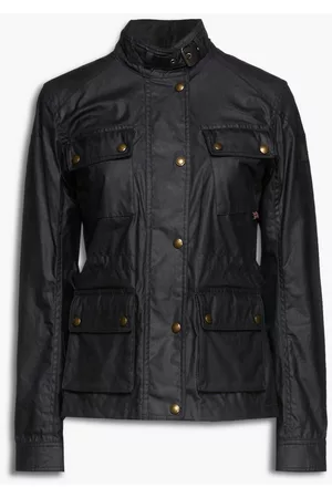 Belstaff Women Cropped Jackets - Fieldmaster coated-cotton jacket - Blue