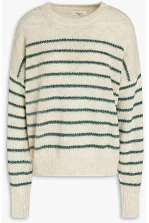 Isabel Marant Women Sweaters - Striped alpaca-blend sweater - White