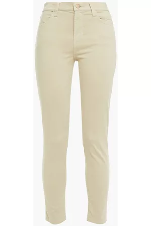 J Brand Women Slim Pants - Washed cotton-blend skinny pants - Neutral