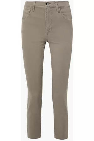 J Brand Women Slim Pants - Kyrah cropped stretch cotton-blend twill skinny pants - Neutral