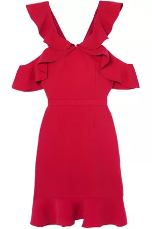 Rachel Zoe Women Dresses - Delia cold-shoulder ruffled crepe mini dress - Pink