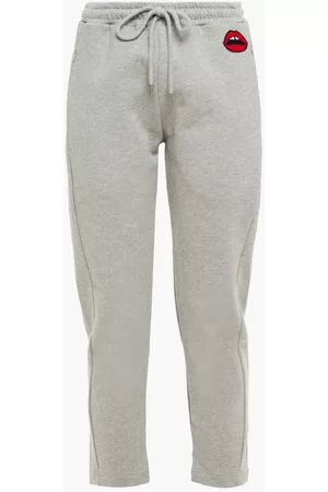 Markus Lupfer Women Pants - Daria Lara Lip appliquéd French cotton-terry track pants