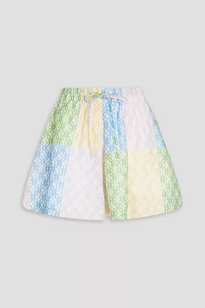 Sandro Women Shorts - Rimini patchwork-effect linen-blend shorts