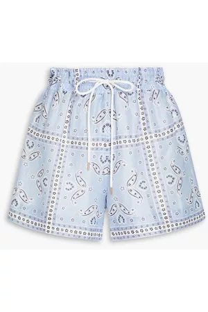Sandro Women Shorts - Judy paisley-print linen-blend shorts - Blue