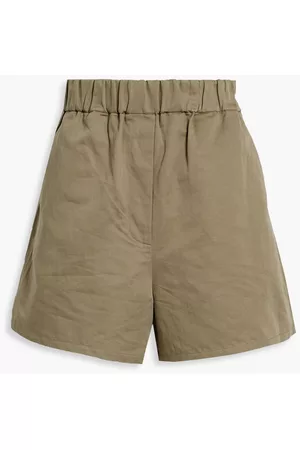 tibi Women Shorts - Cotton and linen-blend shorts - Neutral
