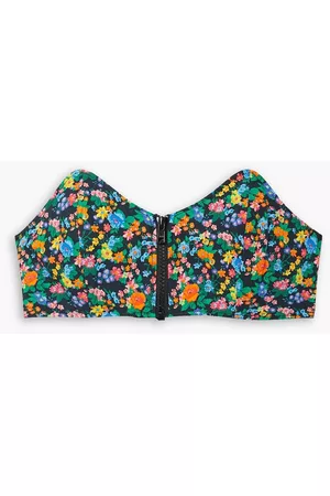 tibi Women Strapless Tops - Sabine strapless floral-print cotton-poplin bustier top