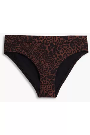 JETS Women Bikini Bottoms - Leopard-print mid-rise bikini briefs