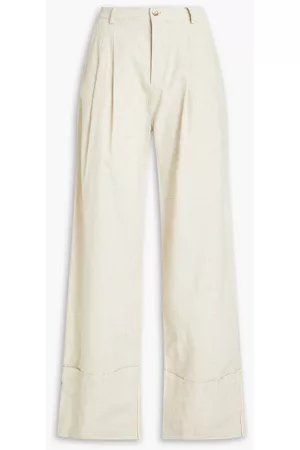 Nicholas Women Wide Leg Pants - Carleigh linen-blend wide-leg pants - Neutral