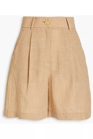 REJINA PYO Women Shorts - Doris mélange pleated crepe shorts - Neutral
