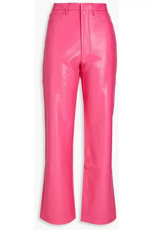 ROTATE Women Leather Pants - Faux leather straight-leg pants