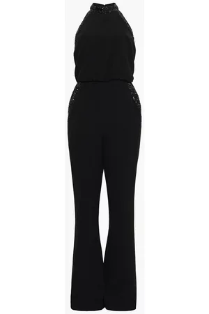 Rachel Zoe Women Sequin Jumpsuits - Lou sequin-trimmed stretch-crepe jumpsuit