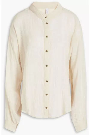 Tigerlily Women Sleeveless Shirts - Alameda cotton-gauze shirt - White