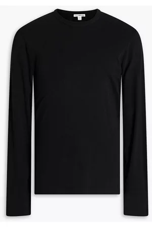 James Perse Men Long Sleeve Polo Shirts - Cotton-jersey T-shirt
