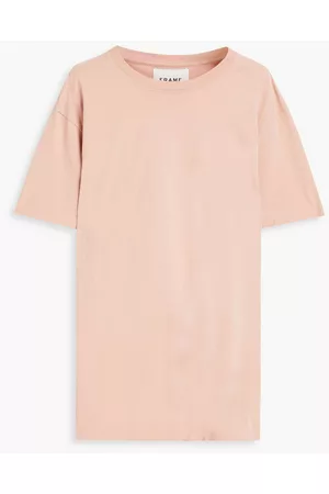 Frame Men Long Sleeve Polo Shirts - Cotton-jersey T-shirt - Pink