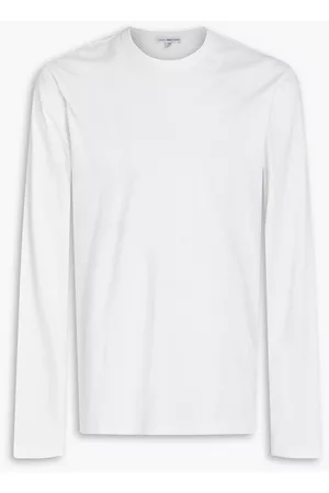 James Perse Men Long Sleeve Polo Shirts - Cotton-jersey T-shirt - White