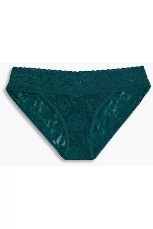 Hanky Panky Women Low Rise Briefs - Stretch-lace low-rise briefs - Green