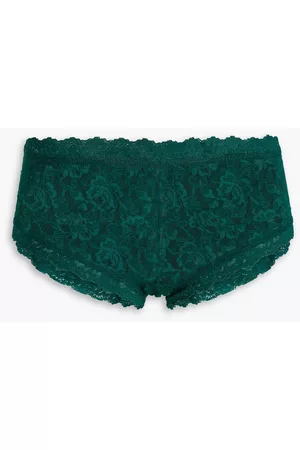 Hanky Panky Women Low Rise Briefs - Stretch-lace low-rise briefs - Green