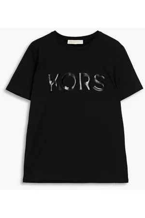 Michael Kors Women Long Sleeve Polo Shirts - Printed organic cotton-jersey T-shirt