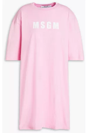 Msgm Women Casual Dresses - Printed cotton-jersey mini dress - Pink