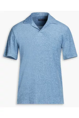 Frescobol Carioca Men Polo Shirts - Roberto cotton, Lyocell and linen-blend terry shirt