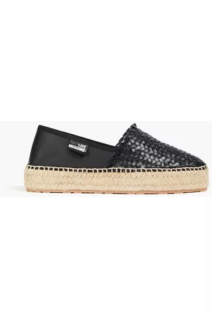 Love Moschino Women Casual Shoes - Woven leather platform espadrilles