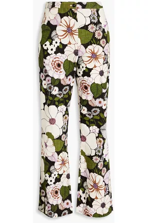 Maje Women Wide Leg Pants - Piflwoer floral-print cotton bootcut pants