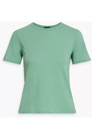 ATM Anthony Thomas Melillo Women Long Sleeve Polo Shirts - Cotton-jersey T-shirt - Green
