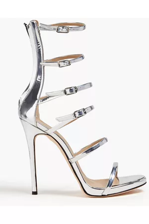 Giuseppe Zanotti Women Sandals - Alien 115 metallic faux leather sandals - Metallic