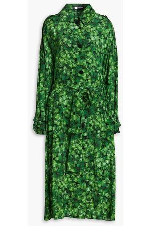 Dolce & Gabbana Women Trench Coats - Printed silk crepe de chine trench coat
