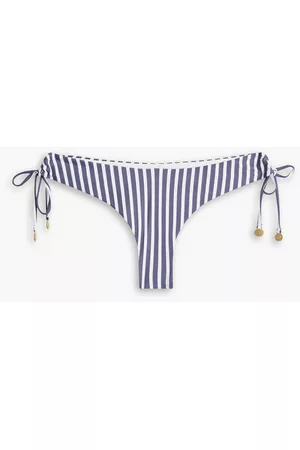Tigerlily Women Bikini Bottoms - Devina Pomonia striped low-rise bikini briefs - Blue