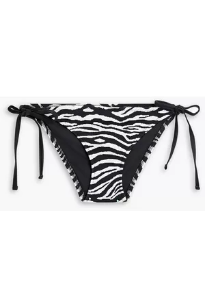 Solid Women Bikini Bottoms - The Tenley zebra-print low-rise bikini briefs