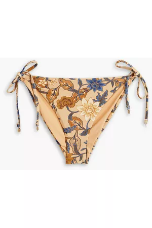 Tigerlily Women Bikini Bottoms - Soraya Miranda floral-print low-rise bikini briefs - Neutral