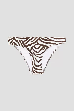 Heidi Klein Women Bikini Bottoms - Zebra-print stretch-piqué mid-rise bikini briefs