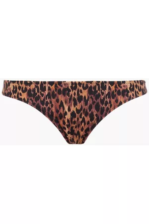 Solid Women Bikini Bottoms - The Eva leopard-print low-rise bikini briefs