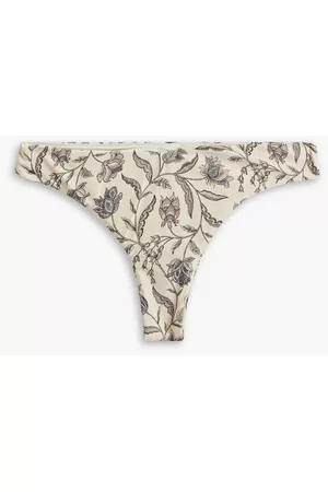 Tigerlily Women Bikini Bottoms - Amyris Niki printed low-rise bikini briefs - White