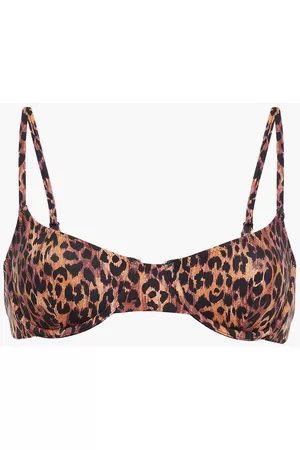 Solid Women Bikini Tops - The Eva leopard-print underwired bikini top