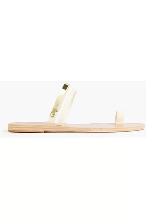 Ancient Greek Sandals Women Sandals - Skalida leather sandals - White