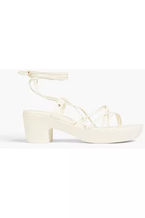 Ancient Greek Sandals Women Sandals - Esperida faux leather platform sandals - White