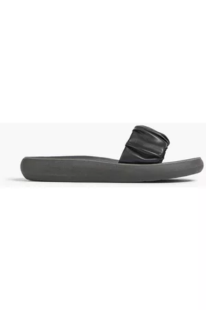Ancient Greek Sandals Women Flip Flops - Taygete gathered faux leather slides