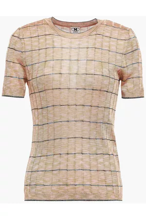 M Missoni Women Tops - Striped ribbed-knit top - Neutral
