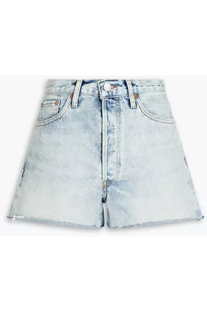 RE/DONE Women Shorts - 90s faded denim shorts - Blue