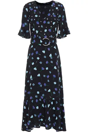 Markus Lupfer Women Printed Dresses - Greta belted floral-print crepe midi dress