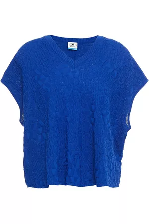 M Missoni Women Tops - Jacquard-knit cotton top - Blue