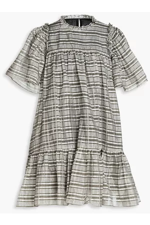 Stella Nova Women Summer Dresses - Pen Luna ruffled metallic checked organza mini dress