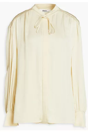 DAY Birger et Mikkelsen Women Blouses - Brook tie-detailed hammered satin-crepe blouse - Neutral