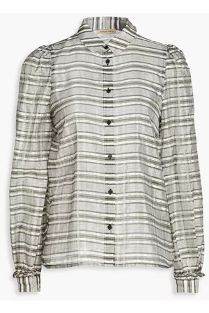 Stella Nova Women Sleeveless Shirts - Macy metallic checked organza shirt